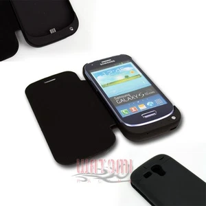 2000MAH EXTERNAL BACKUP BATTERY CHARGER POWER CASE COVER BLACK GALAXY S III MINI - Zdjęcie 1 z 1