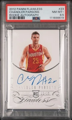 Panini Flawless Rookie Auto #23 Chandler Parsons 2012 PSA 8,5 casi nuevo-como nuevo+ #/25 Pop 1 Foto 1 de 2