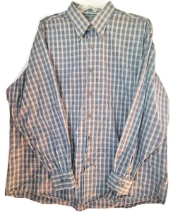 Camisa Orvis Para Hombre XL Azul Gris Cuadros Abotonada Manga Larga 100% Algodón Clásica - Imagen 1 de 6