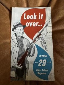 Vintage 1950’s Original SAVAGE MODEL 29 Rifle Fold Out Advertising Prospekt - Bild 1 von 12