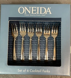 Oneida Set of 6 Cocktail Forks, NOCHA Pattern.  New In Box. - Picture 1 of 3