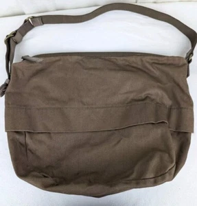 GAP Hobo Brown Canvas Purse Shoulder Bag Zip 100% Cotton - Picture 1 of 13