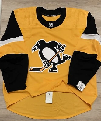 NEW Adidas Pittsburgh Penguins MiC Team Issue Alternate Gold NHL Jersey size 60 - Image 1 of 4