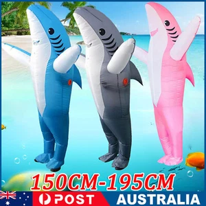 Unisex Inflatable Shark Cosplay Costume Suit Adult Halloween Carnival Party NEW - Picture 1 of 15
