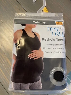 全新 孕妇衬衫 女式 L Time And Tru 无袖 十字背锁眼 — 第 1/2 张图片