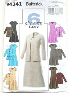 Butterick B4341 6 JACKET DRESS size 10-16 bust 31.5-36 fabric pattern 2004 UnCut - Picture 1 of 5