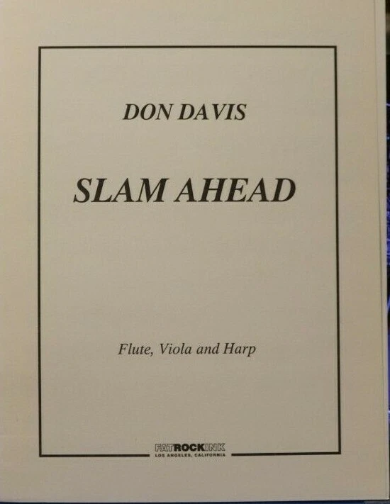 Flute, Viola & Harp: Slam Ahead by Don Davis New Unplayed publisher price $16.00 - Image 1 of 4