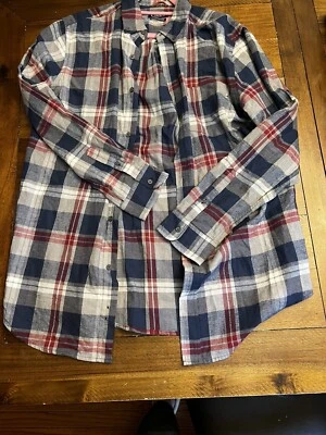 Euc Chaps Blue Red Plaid Mens Button down Shirt Cotton Size Large Tall - Image 1 of 4