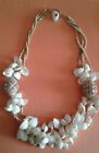 BEAU collier coque palourde ethnique vintage déclaration bille artisanale perles d'argile BOHO