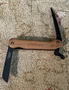 Camillus Marlin Spike Titanium AUS-8 Folding Knife Wood Handle - Picture 1 of 2