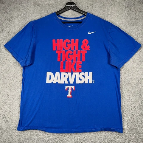 Texas Rangers Shirt Mens XXL Blue High & Tight Like Darvish Nike Tee MLB Cover