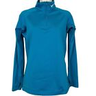 Nike Pro Combat Dri-Fit Fitted Fleece Lined 1/4 Zip Therma Shirt Top Womens M