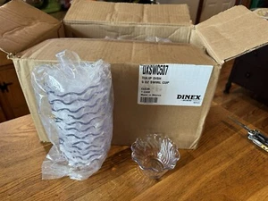 96 NEW Dinex Tulip Turnbury Swirl Bowls 5 oz Clear Ice Cream Cups DXSWC507 - Picture 1 of 3