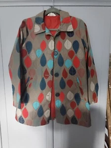 TULCHAN Leaf Print Cotton Jacket/Mac UK10 - Picture 1 of 2