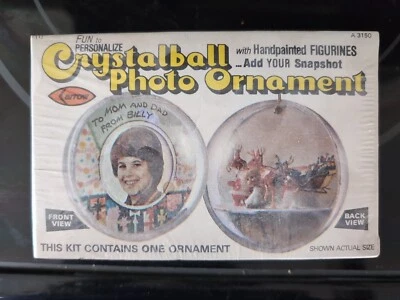  Vintage Flecha Navidad Bola de Cristal Bola de Cristal Foto Adornos Hágalo Usted Mismo Set 1978 Foto 1 de 2
