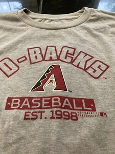 YOUTH BOYS/GIRLS ARIZONA DIAMONDBACKS SHORT SLEEVE T SHIRT GRAY LARGE 14/16 NWT - Picture 1 of 2