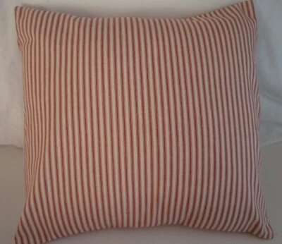 Funda de Almohada Roja Crema Tictac Rayas Granja Hecha a Medida ELIGE Talla Muchos Tamaños  Foto 1 de 3