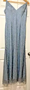 Prom Dress Wedding Size 12 Silver Sequins Gray/blue - Picture 1 of 9