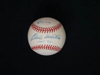 EDDIE MATHEWS SIGNED OFFICIAL NATIONAL LEAGUE BASEBALL HOF 78 & 512 HRS JSA COA - Image 1 of 3