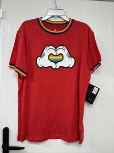 Disney Store Pride T-shirt Adult Medium Rainbow Mickey Mouse Hands - Picture 1 of 8