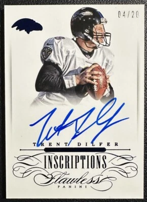 TRENT DILFER 2015 Panini Inscripciones Impecables Azul Autógrafo 04/20 Foto 1 de 2
