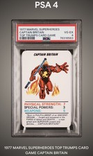 1977 MARVEL SUPERHEROES TOP TRUMPS CARD GAME CAPTAIN BRITAIN PSA GRADED