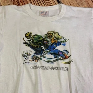 Leif Thesen A/S Norway for Skiers TShirt Vintage 80s Graphic Tee Kids Size 12 - Picture 1 of 9