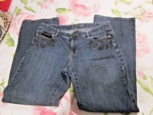 Michael Kors Women’s Size 10 JEANS BOHO EMBROIDERED DETAILS distressed denim - Picture 1 of 5