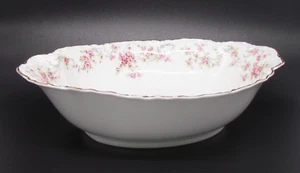 Hutschenreuther Selb Bavaria Richelieu 10” Oval Vegetable Bowl Pasco Pink Gray - Picture 1 of 7