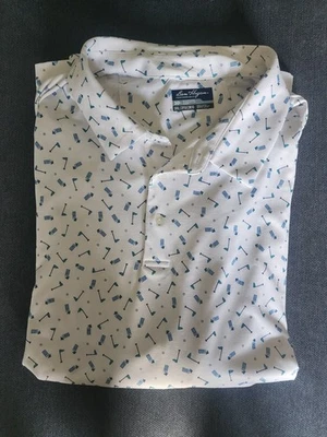 Ben Hogan Golf Polo Shirt 3XL Flagstick Cocktail Print All Over Mens Casual - Image 1 of 4