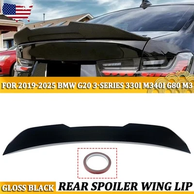 For 2019-2025 BMW G20 330i G80 M3 Gloss Black Rear Trunk Spoiler Wing PSM Style - Image 1 of 4