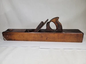 Vintage Wooden Block Plane Large Carpentry Woodworking 55.8cm Long Rare Prop - Picture 1 of 22