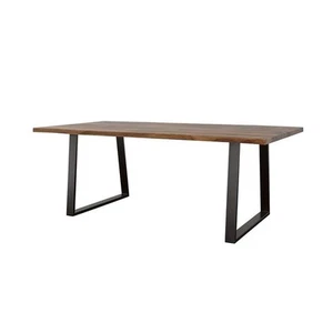 Coaster Ditman Farmhouse Wood Live Edge Dining Table Gray Sheessam and Black - Picture 1 of 11