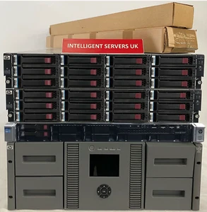 HPE MSL4048 2x LTO4 SAS + DL360p Gen8 + 2x D2600 with SAS 24TB Tape Drive Config - Picture 1 of 2
