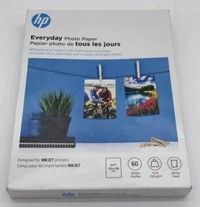 HP Everyday Photo Paper - Glossy - 52 lb, 5 x 7 in. (127 x 178 mm) w/ 60 sheets - Afbeelding 1 van 2