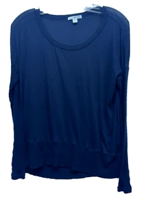 James Perse Standard Women's Size 1 Cotton Blue Long Sleeve Shirt (A4) - Picture 1 of 4