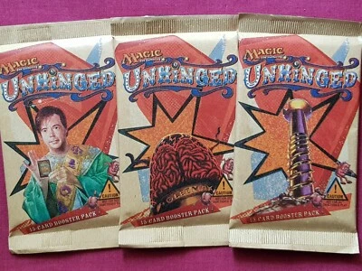 MTG Magic The Gathering UNHINGED New Sealed Booster ALL 3 DIFFERENT PACK ART - Image 1 of 2