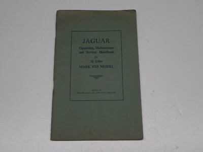 JAGUAR 3.5 LITRE MARK VIII MODEL  MAINTENANCE HANDBOOK USO E MANUTENZIONE - Immagine 1 di 4