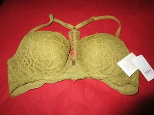Auden Womens The Radiant Push Up Bra Plunge Coverage Olive 34A - Picture 1 of 4