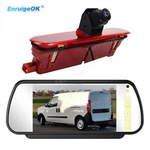 7" Monitor 3rd Brake Light Reverse Camera Kit for Fiat Doblo Opel/Vauxhall Combo - Picture 1 of 17