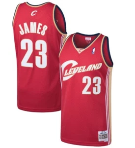 Lebron James #23 Cleveland Cavaliers Mitchell & Ness Mesh NBA Throwback Jersey - Foto 1 di 6