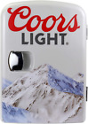 Coors Light CL04 4L Portable Mini Fridge with 12V DC and 110V AC Cords, 6 Can Pe