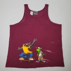 Vintage 90s Bugle Boy Tank Top Mens Large Skateboarding Alien Streetwear T-Shirt - Bild 1 von 9