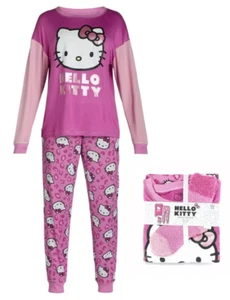 New Women's 2XL Sanrio Hello Kitty Print Sleepwear 3 Piece PJ Set - Picture 1 of 4