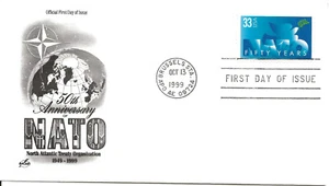 US Scott #3354, First Day Cover 10/13/99 Brussels Single NATO - Picture 1 of 1