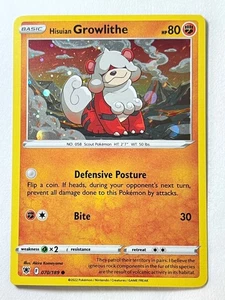 Hisuian Growlithe 070/189 Cosmos Holo Promo Fall Collector Chest Pokemon TCG NM - Picture 1 of 8