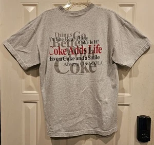 Coke Adds Life T-Shirt Large Made In USA Many Slogans 1998 - Picture 1 of 6