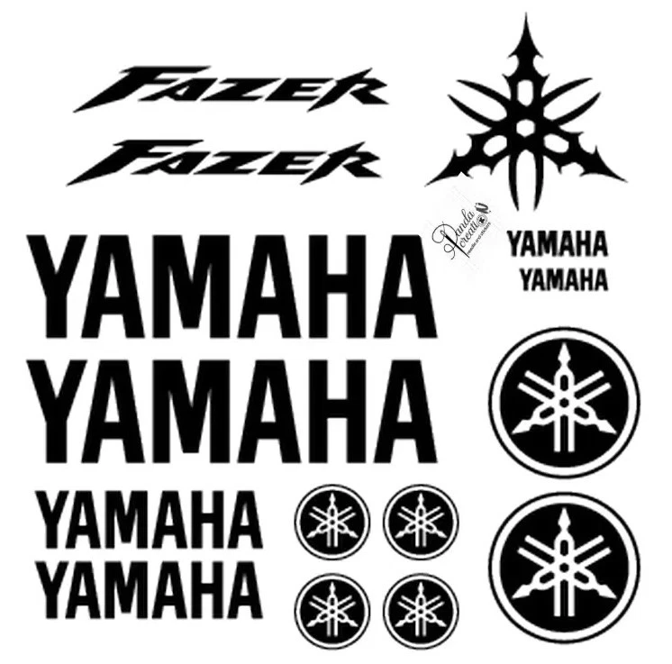 Kit de decalques permanentes de vinil 15 peças Yamaha Fazer motocicleta - Imagem 1 de 1