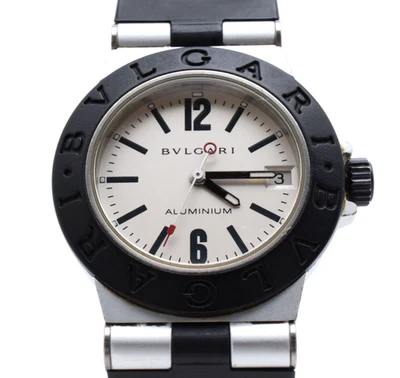 [Near MINT] BVLGARI AL32TA Aluminum White Dial Unisex Quartz Watch From Japan - Image 1 of 4