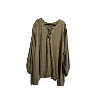 Torrid Green Tunic Top Tassel Tie Size 5 - Picture 1 of 7